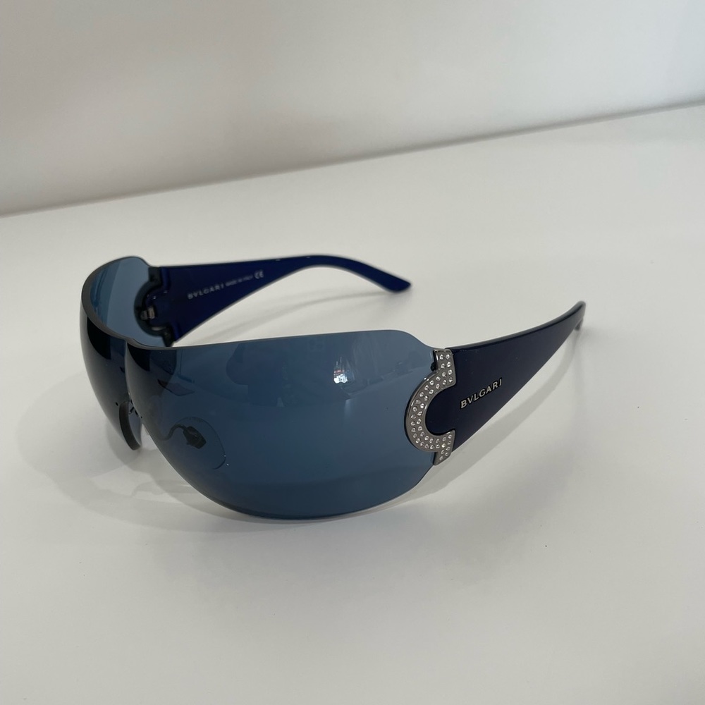 Bvlgari Vintage Blue Diamanté Sunglasses